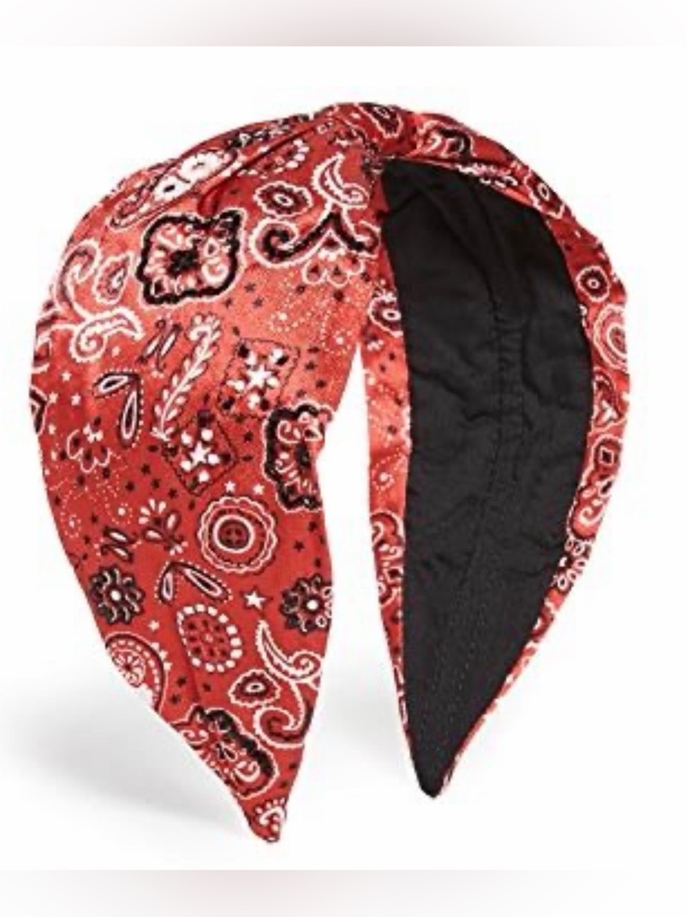 NamJosh Red Bandana Embellished Knot Headband